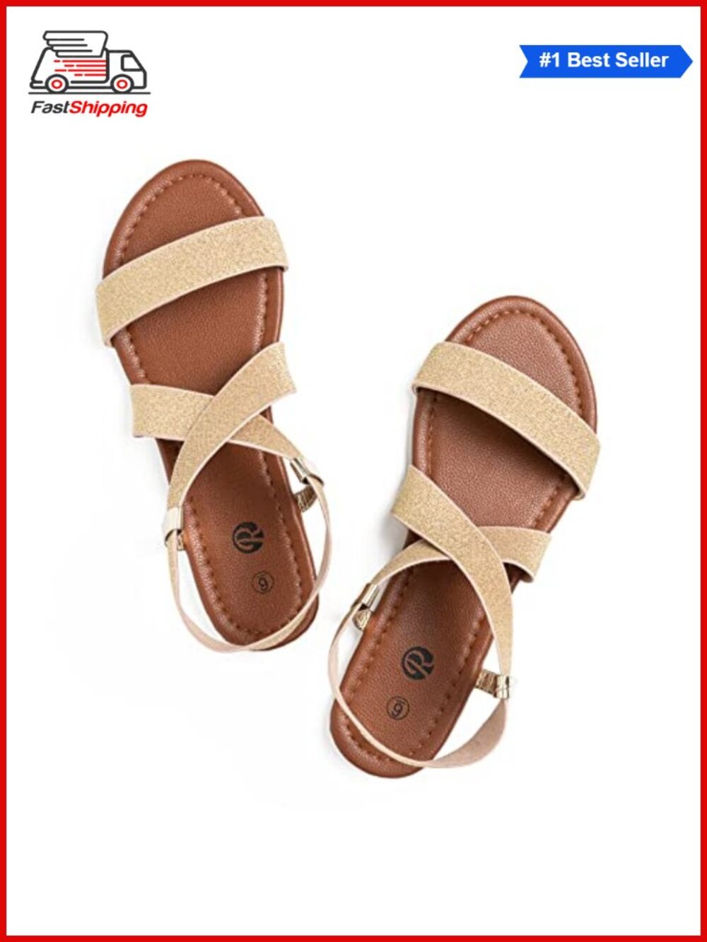 Women's Elastic Strap Slip On Flat Sandals Comfort Walking Shoes